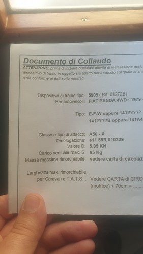 Gancio traino solo - di,