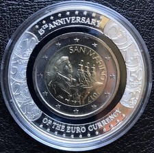 San Marino 2017 UNC Moneta da €2 Euro in Anello Polimero ~ San Marino con 3 Torri
