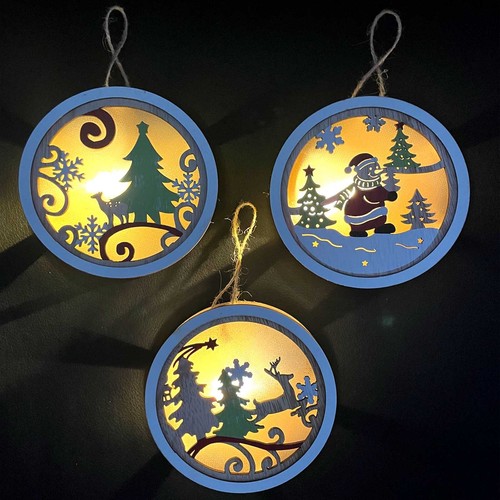 3er set led natale decorazione - set,