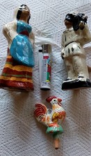 N.3 FISCHIETTI TERRACOTTA DIPINTA A MANO ARTIGIANATO FIGULO SALENTINO