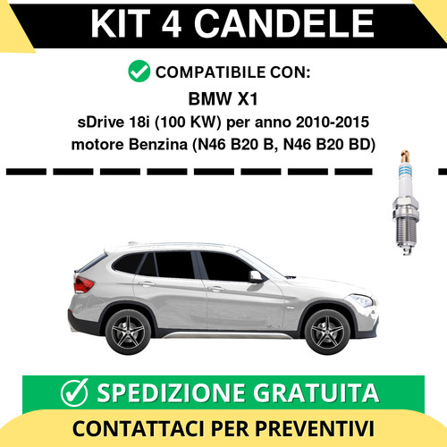 Kit candele per bmw x1 - kit, 4