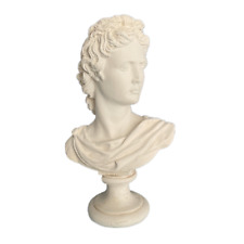 Fanuli Manufatti - Busto di Apollo in Cemento Bianco e Polvere di Marmo, h 30 cm