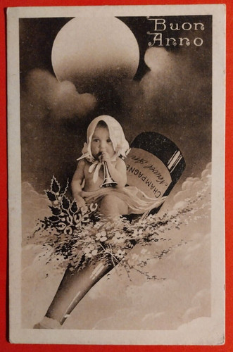 Cartolina buon anno 1928 c - buon,