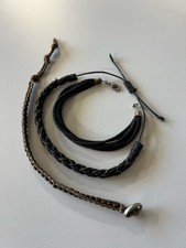 3 Braccialetti Vari Tipo Perline e Finta Pelle Unisex Bracciale Uomo Donna Perle