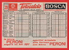 SCHEDINA TOTOCALCIO CONI CONCORSO N°39  DEL 22-5-1966 NUOVA NON GIOCATA