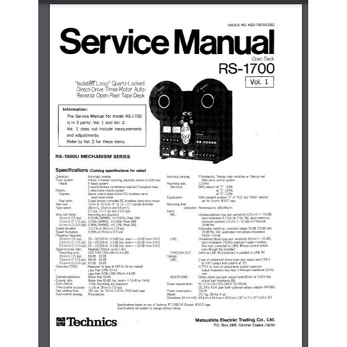 Technics 1700 reel - rs-1700,