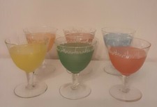 Bicchieri Vino Colorati Frosted Harlequin Vintage Dipinti A Mano