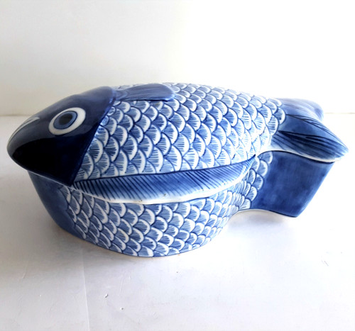 Piatto portagioie coperto blu