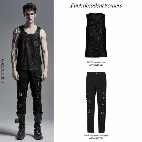 Pantaloni punk rave uomo - uomo, nero