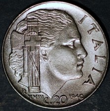 Italy 20 Centesimi 1940 KM# 75