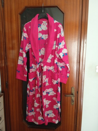 Vestaglia rosa con - , coniglietti