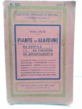 Biblioteca Popolare di coltura Rosa Adler Piante Da Giardino Vallardi 1932