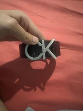 "Calvin Klein Cintura Uomo in Pelle Nera 3.5 cm | Elegante Fibbia Metallica