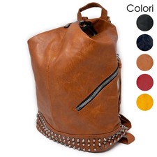 Zaino borchie donna uomo zainetto a sacco da viaggio lavoro ufficio scuola gita