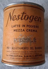 Rara Vecchia Scatola Latta NESTOGEN Nestle Latte In Polvere Vuota Anni 50