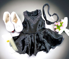 American Girl bambola mezzanotte skate vestito fascia pattini da ghiaccio copertura bouquet