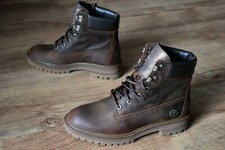 Timberland London Square Boot 37,5 38 stivali in pelle nera da donna A1RCH 6 pollici