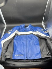 Giacca Piloti Ufficiale MotoGP BERIK Corazzata Blu Bianco Nero Pelle Uomo 2XL