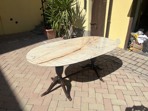 Tavolo ovale con ripiano - , in