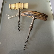 2 ANTIQUE BONE & STAG  HANDLED