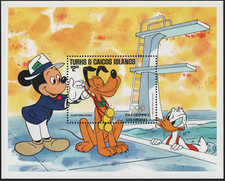 Foglietto "Olimpiadi Los Angeles 1984" - Turks & Caicos  - DISNEY ** [DIS86]
