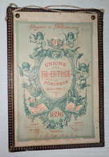 Antico Calendario 1896 illustrato Unione Tip Editrice Torinese Completo