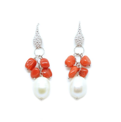 Orecchini corallo con - corallo,
