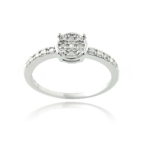 Anello solitario cluster - anello,