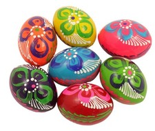 Uova di legno pasquali grandi – set 10 pezzi dipinti a mano