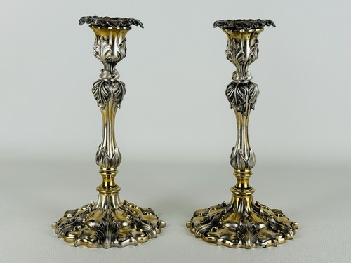 Coppia antichi candelieri - coppia,