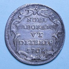 CLEMENTE XI GIULIO 1704 IV ROMA mSPL ARGENTO SILVER COIN NUMISMATICA COLLEZIONE