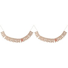  2 pezzi lettere striscione decorativo in tela striscione forniture per feste per feste