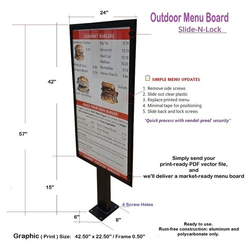 Drive thru menu board - board, per