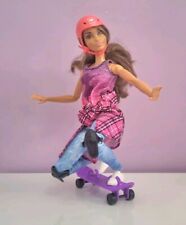 BARBIE doll MADE TO MOVE #DVF70 SKATEBOARD FITNESS MATTEL 2016