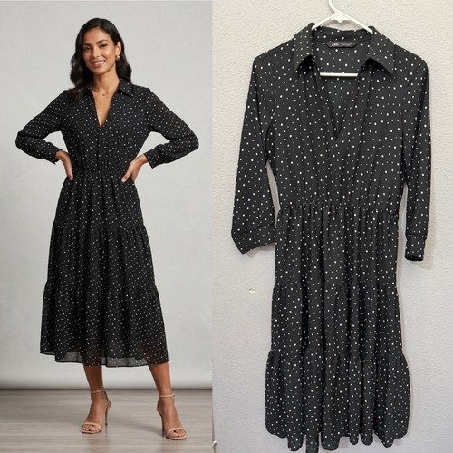 Abito midi nero zara taglia - midi,