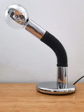 Rare TARGETTI SANKEY Chromed Metal ELBOW Table Lamp "BENDY" by BELLINI Italy 70s