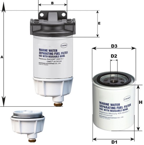 Filtro acqua carburante per - filtro, acqua/carburante