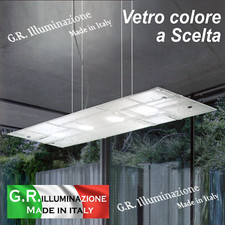 LAMPADARIO MODERNO A LED 5 L. SOSPENSIONE IN VETRO BIANCO SALA DA PRANZO Gondola