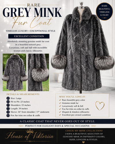 Raro visone blu grigio - blu-grigio, •