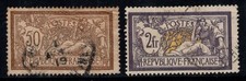 Francia 1900 Yv. 120, 122 Usato 100% Merson, 50 c, 2 fr