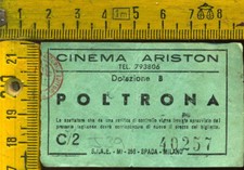 Biglietto anni 50  Teatro Cinema ARISTON Milano Poltrona j 039
