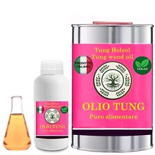 Olio TUNG puro 100% ALIMENTARE TAGLIERI MESTOLI CIOTOLE Legno NATURAL OIL VEGAN