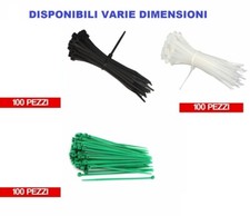 FASCETTE CABLAGGIO CF 100pz - varie dimensioni e spessori - BIANCO-VERDE-NERO