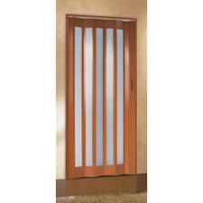Porta a soffietto in PVC e Vetro 215x84 Nove venato c/magnete