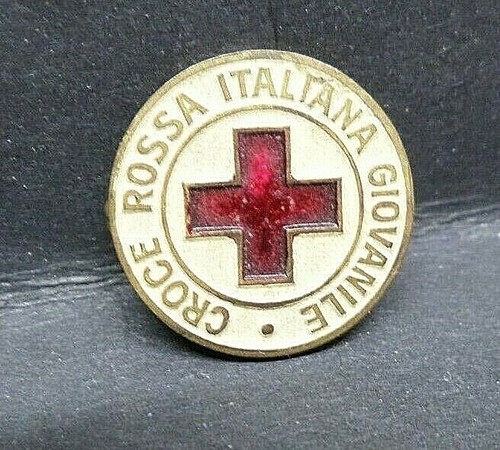 Spilla croce rossa - rossa, italiana