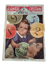 Calendario La Famiglia Cristiana anno 1952 XXII n 1 settimanale per le famiglie