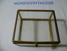 VECCHIA SCATOLA VETRO OTTONE