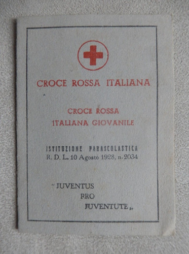 Tessera croce rossa italiana - croce,