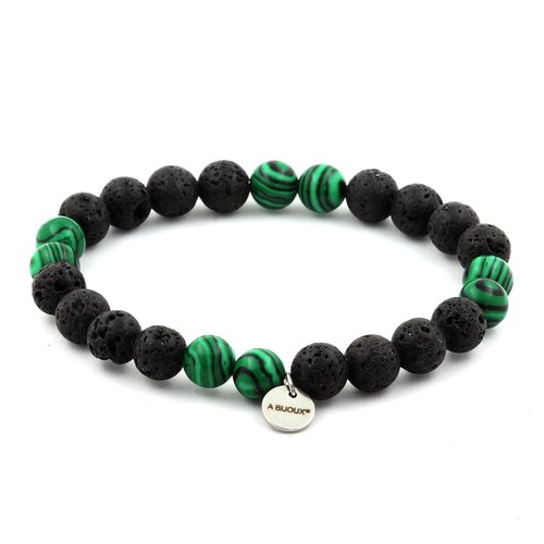 Bracciale perle malachite - bracciale,