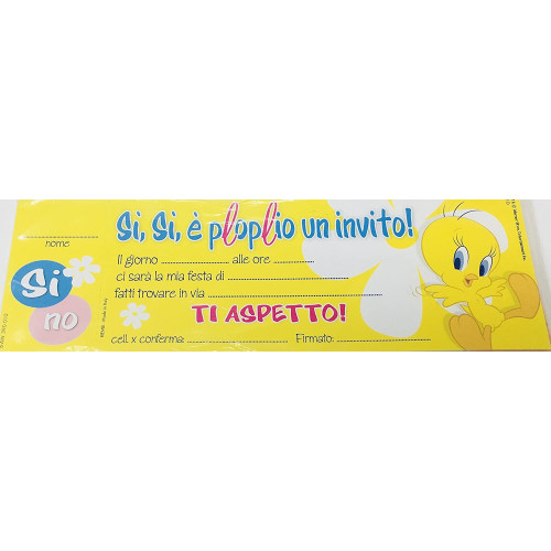 Inviti tweety blocchetto 20 - inviti,